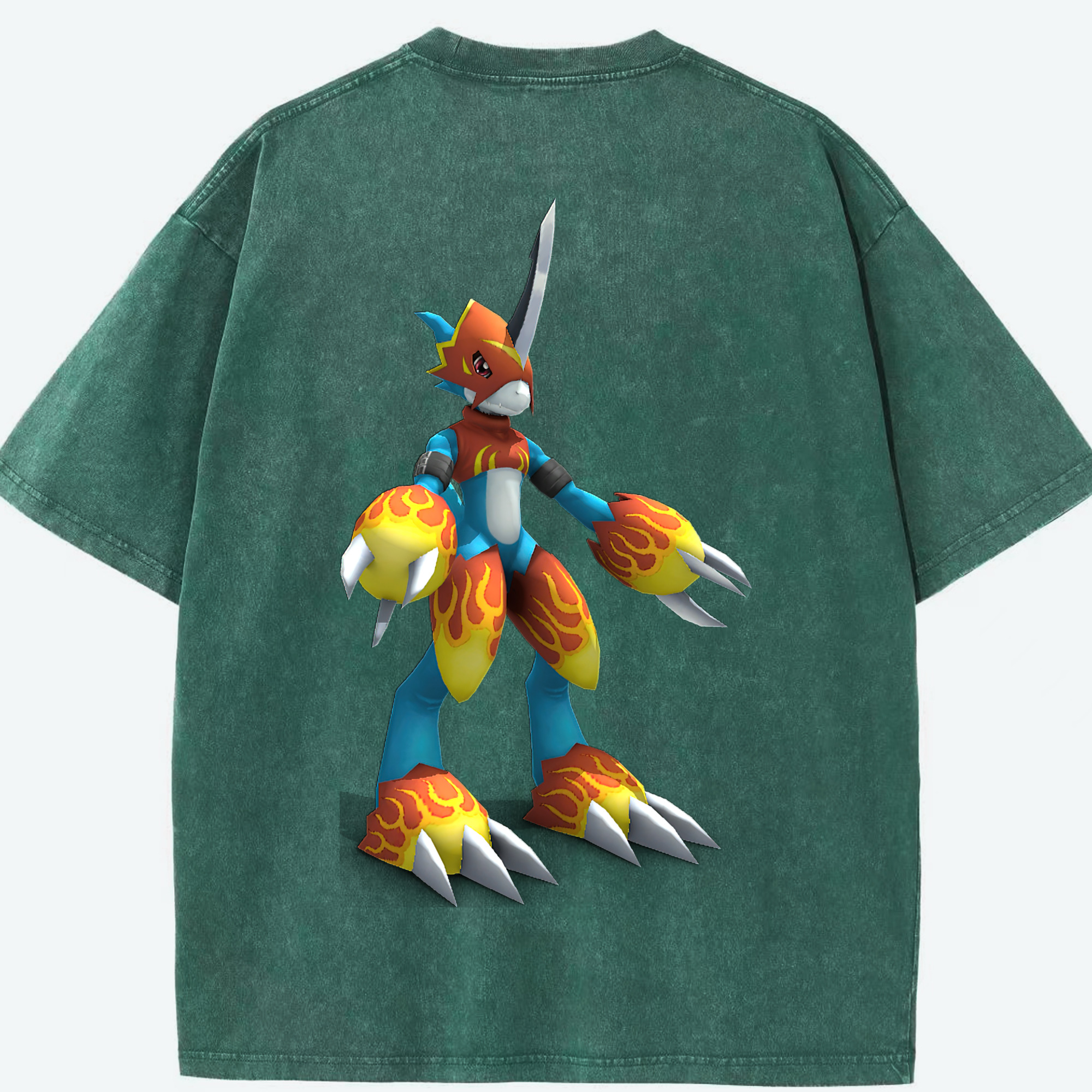 （画像用） Digimon デジタルモンスター/デジモン 綿100% ヴィンテージ風 半袖Tシャツ（背面プリント）